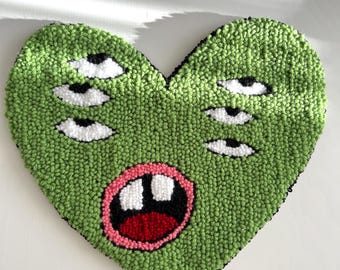 Chunky Tufted Heart Wall Hanging, Funny Decor (12x12)