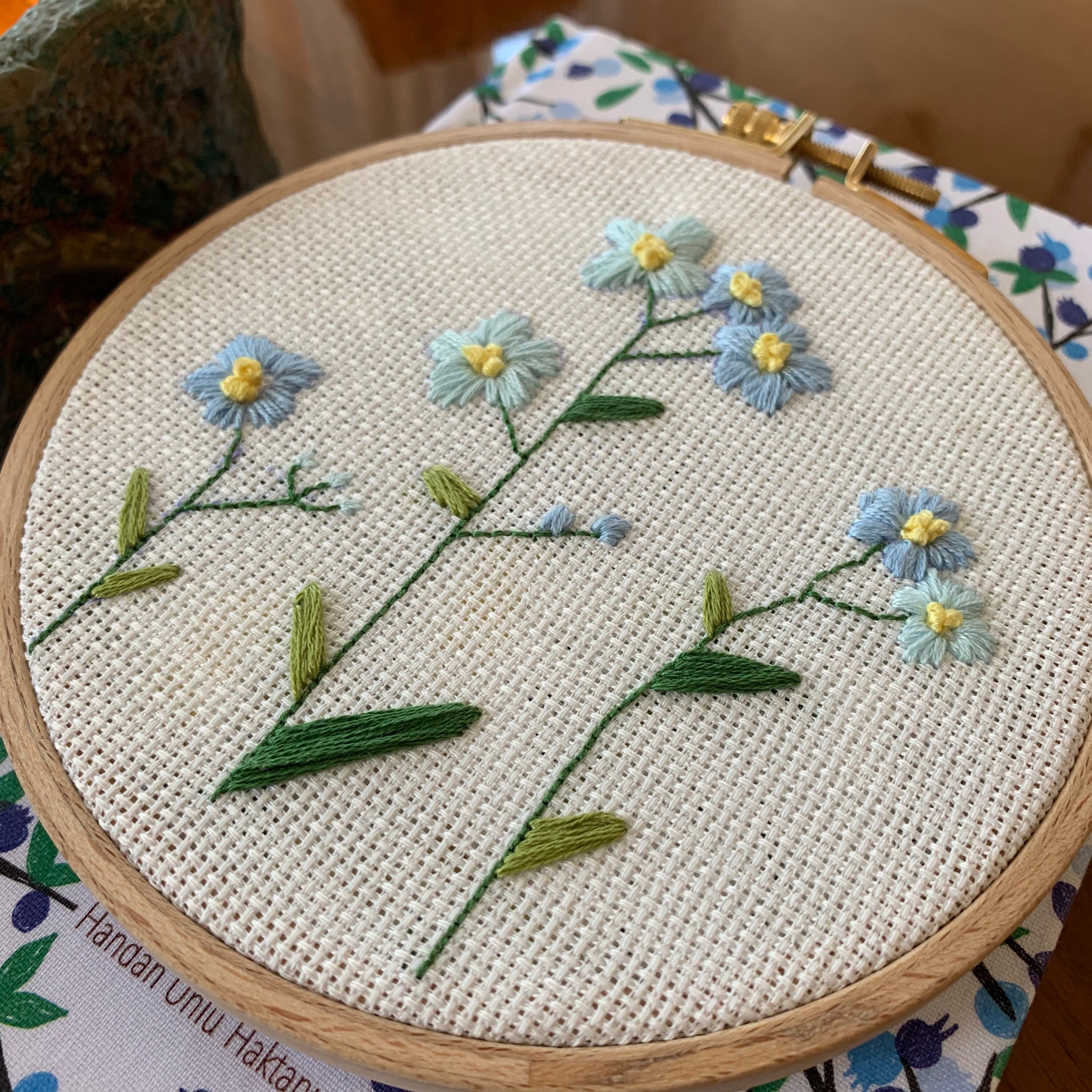 Botanical Embroidery Set of 3 Botanical Wall Decor Floral Etsy