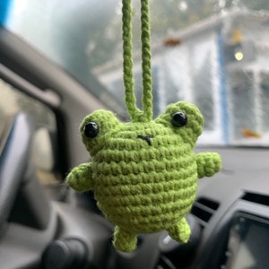 Frog Car Mirror Hanging, Mushroom Rear-View Mirror Hanging, Car Accessories, New Car Gift, Gift for New Car, Christmas Gift