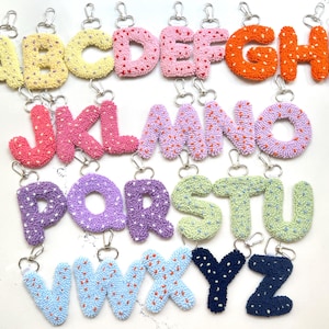 Regalo personalizado, llavero con inicial, accesorio para bolso personalizado, llavero con aguja perforadora, llavero con letra para mujer, accesorios para coche