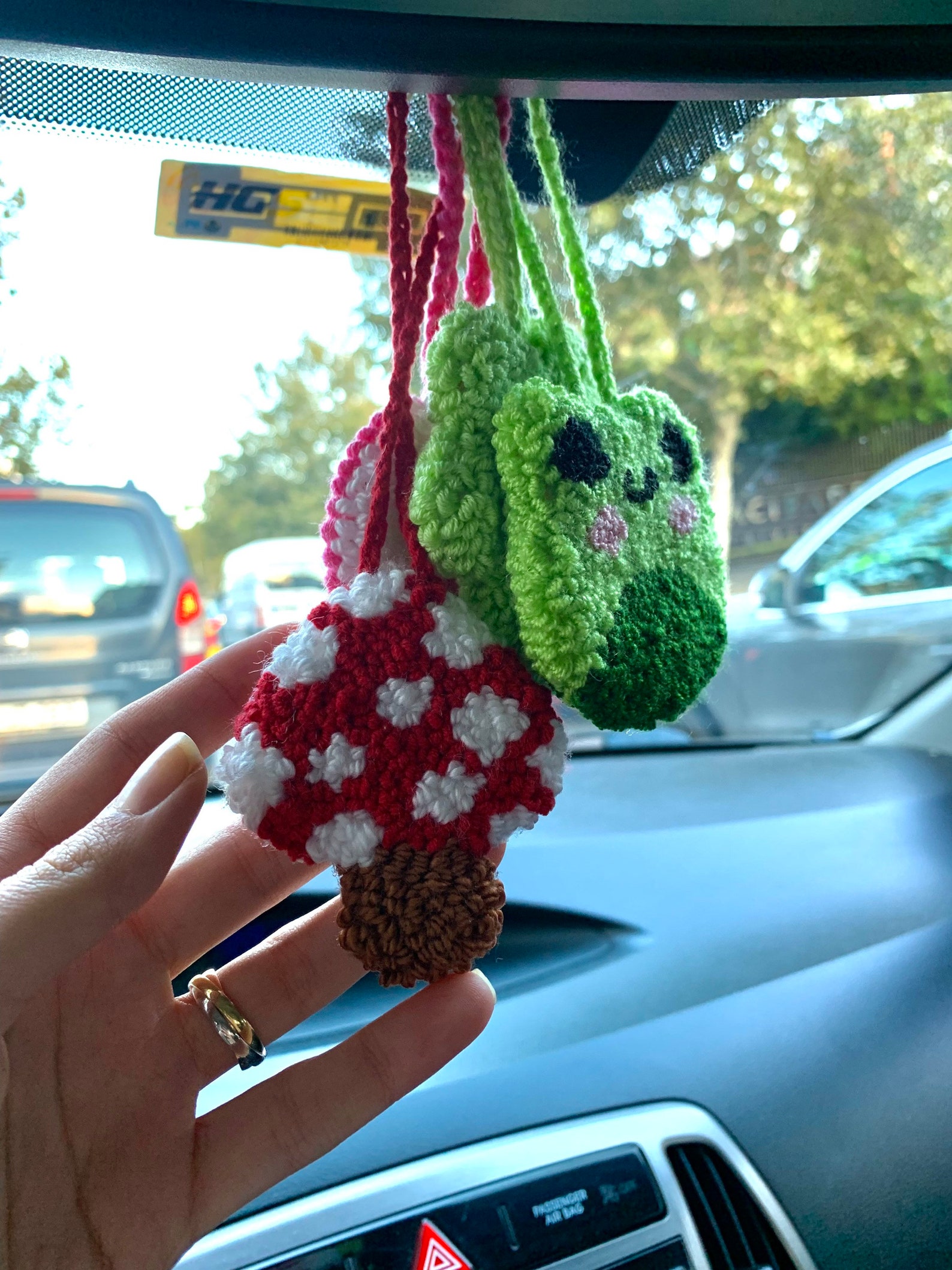 Car Mirror Hanging Mushroom Rearview Mirror Hanging Car Etsy