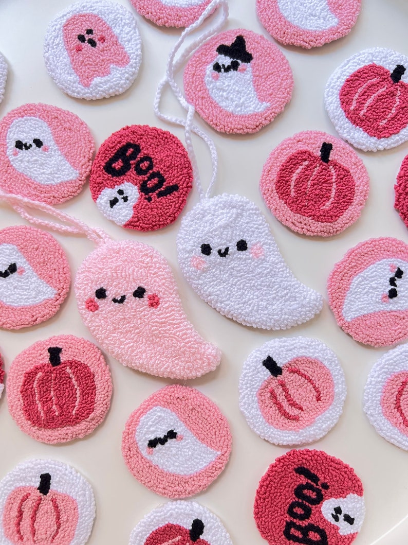 Spooky Pink Halloween Car Mirror Hanging Ghost Car Mirror Etsy