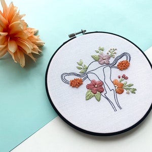 PDF Uterus Embroidery Pattern, Female Embroidery PDF Pattern, Diy Craft Pattern, Gift for Stitch Lover, Beginner Embroidery