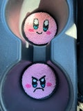 Pink Punch Needle Car Coasters: Y2k Car Accessories, Set of 2