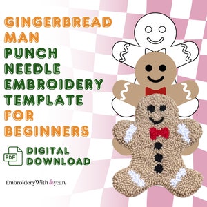 Punch Needle Coaster PDF Digital Pattern, Gingerbread Man PDF,  Mug Rug Coaster, Punch Needle Pattern, Digital Download