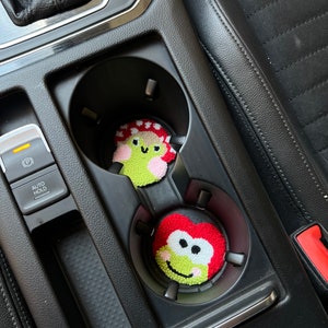 Set of 2 Car Coasters, 16th Birthday Gift, Crochet Car Charms, New Car Gift, Gift for New Car