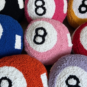 Tufted Magic 8 Ball Pillow, Punch Needle Pillow, Housewarming Gift, Authentic Unique Gift, Rustic Home Decoration