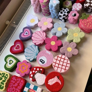 Sottobicchiere Punch Needle Y2K fatto a mano, sottobicchiere, regalo per adolescenti