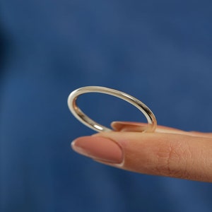 14k Solid Gold Wedding & Engagement, Thin Wedding Band, Stacking Ring, Dainty Minimalist Gold Band, Wedding Band, Plain Ring for Unisex