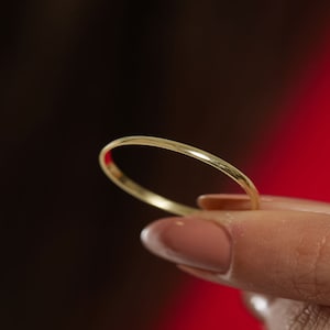 14k Solid Gold Wedding & Engagement, Thin Wedding Band, Stacking Ring, Dainty Minimalist Gold Band, Wedding Band, Plain Ring for Unisex