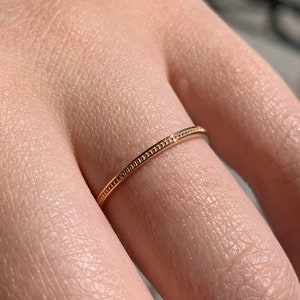14k Solid Gold for Women - Wedding & Engagement -Thin Wedding Band - Stacking Ring - Dainty Minimalist Gold Ring - 1.2mm Wedding Band