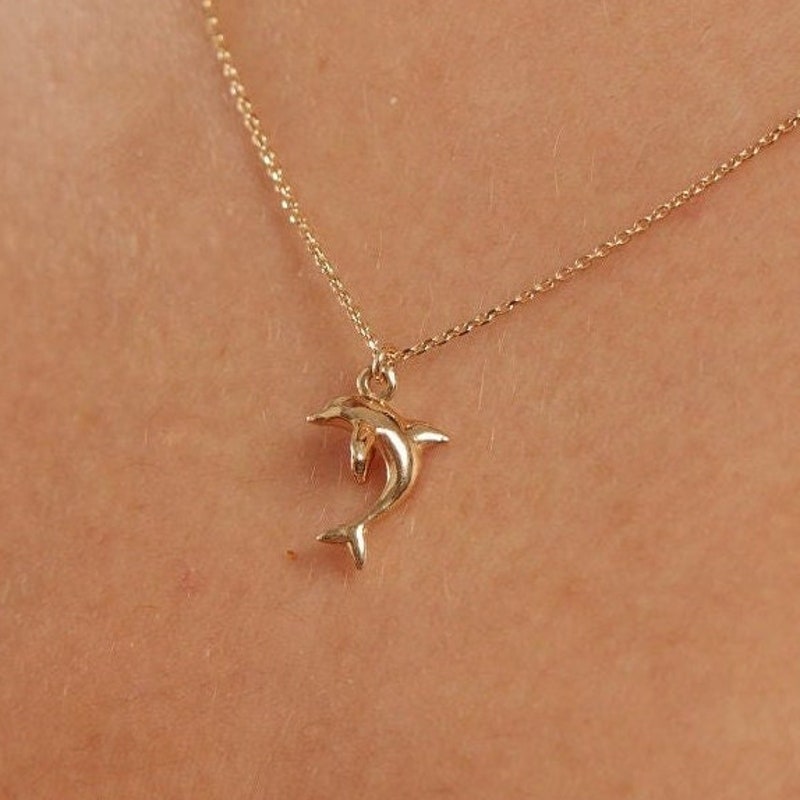 Rose Gold Plated Pearl With Dolphin Necklace For Women main image 1