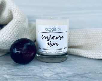 Plum + Cashmere Soy Glass Candle