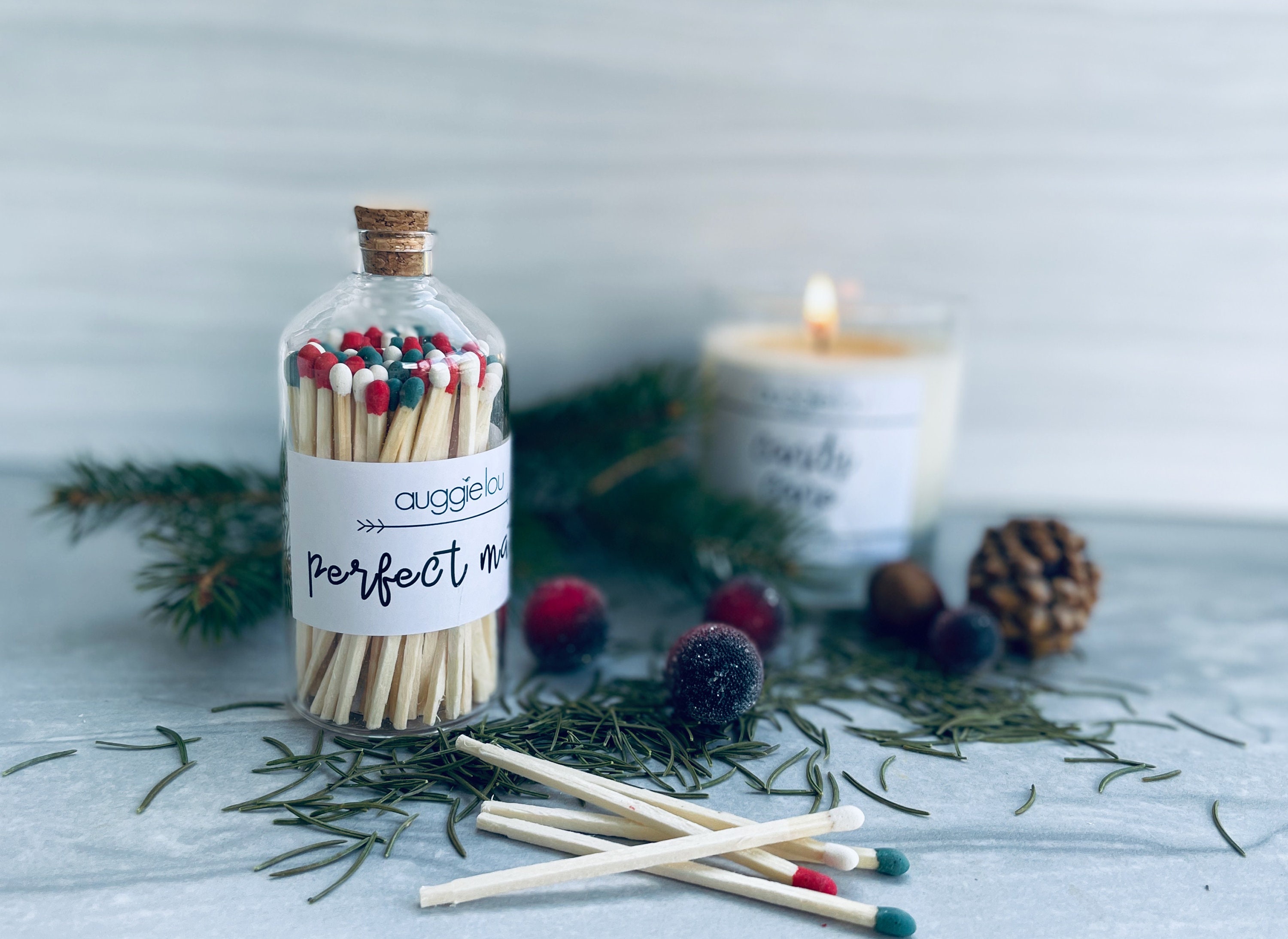 Colorful Matchsticks in Decorative Glass Jar Candle Decor & Etsy