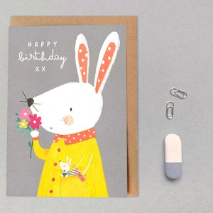 Bunny Birthday Card - Tarjeta de cumpleaños para niños - Tarjeta de cumpleaños para niños - Tarjeta de lindo animal - Cualquier edad