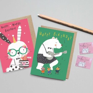 12 Children Birthday Cards Set, Multi Pack of cute Animal Cards. Greetings Cards Set for little ones image 4