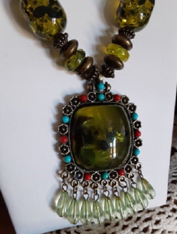 Unique Vintage Pendant BoHo Necklace - image 8