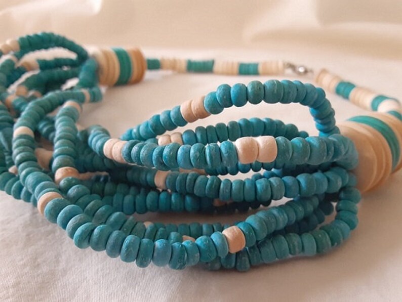 Fun Vintage Custom Beaded Turquoise Choker Necklace