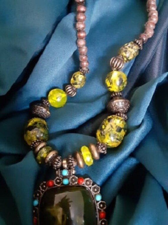 Unique Vintage Pendant BoHo Necklace - image 3
