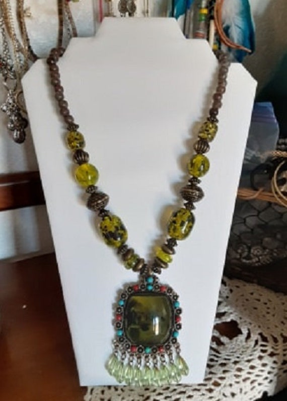 Unique Vintage Pendant BoHo Necklace - image 7