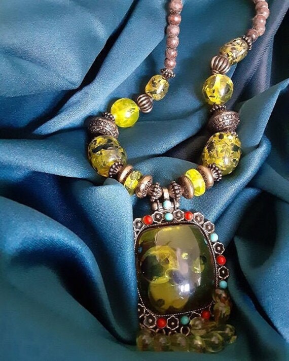 Unique Vintage Pendant BoHo Necklace - image 1
