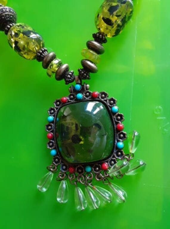 Unique Vintage Pendant BoHo Necklace - image 2