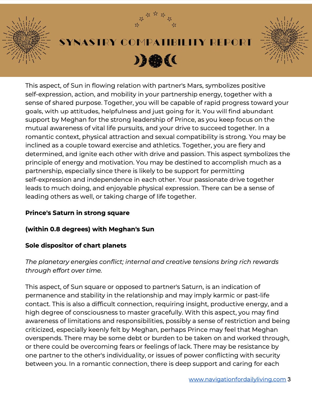 Astrology Compatibility Report and Synastry Chart, for Soulmates, Twin ...