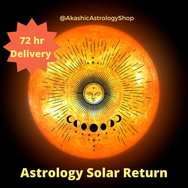 Solar Return Report and Chart Astrology Birthday Report, Year Ahead Insights, NEW includes Summary of Report Findings, 72 hours