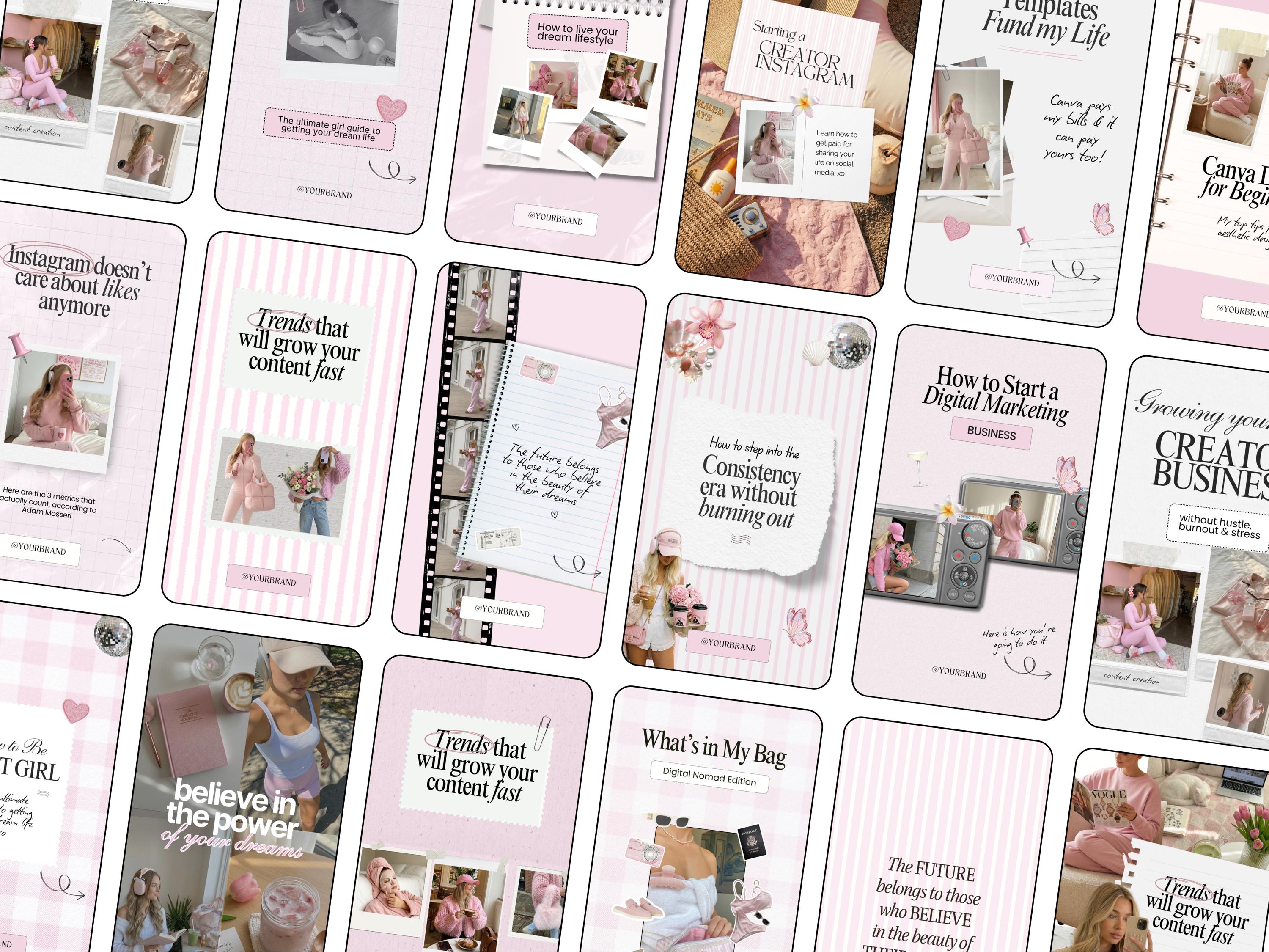 Pretty Ig Posts Girly Instagram Canva Templates Pink Aesthetic, Trendy Instagram Posts ...