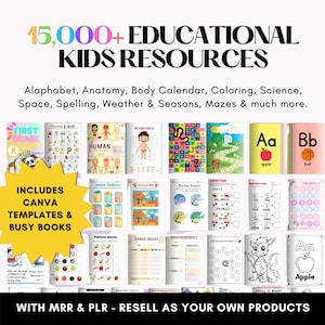 15000 risorse educative per bambini / Pacchetto di apprendimento per bambini / Risorse educative per bambini / Schede di lavoro stampabili per bambini