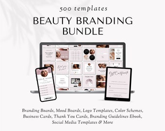 Beauty Logo, Beauty Branding Bundle, Beauty Canva Templates, Lash Tech Template, Beauty Social Media Instagram, Branding Kit, Branding Logo