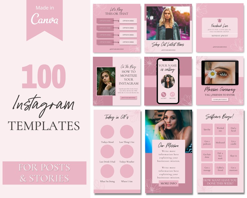 Instagram Templates Content Creator Instagram Branding Etsy Australia