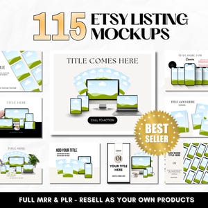 Masteråterförsäljarrättigheter-mockup, MRR/PLR, Canva-mockuppaket, onlinekursmockup, planerarmockup, e-boksmockup, digitala PLR-produkter