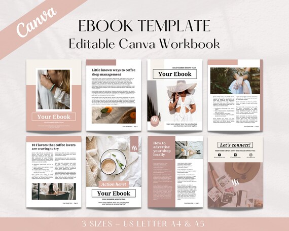Canva Template Booklet Editable Workbook Template Workbook Etsy