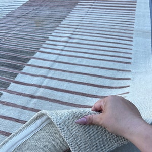 8x10 Handmade Afghan Kilim Rug | Neutral Beige Cream Charcoal Grey Black Brown | Flatweave Flatwoven Outdoor Luxury Wool Quality Modern