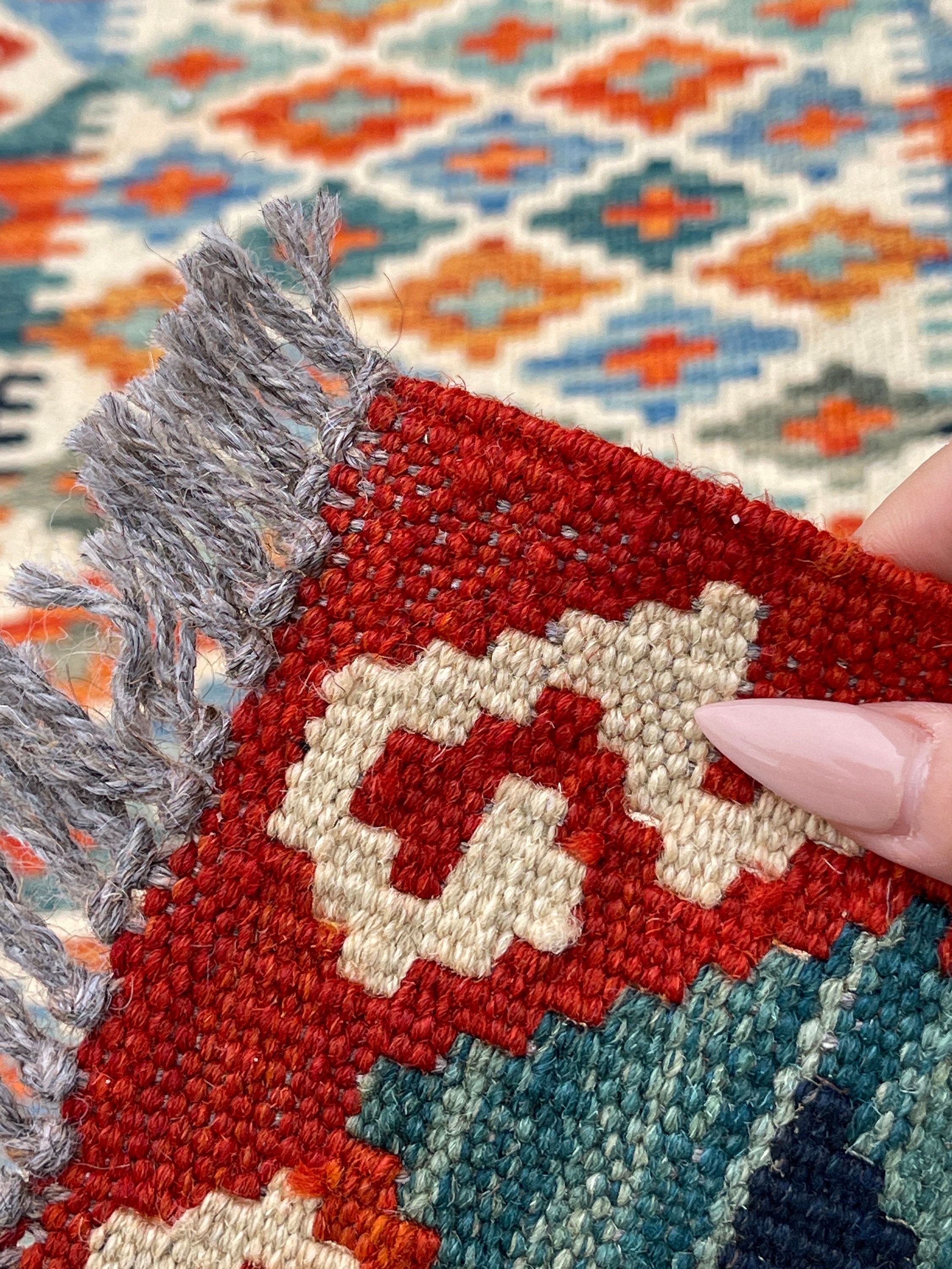 3x13 (90x395) ハンドメイド アフガニスタン キリム ラグ ランナー