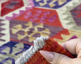 9x12 (274x366) ハンドメイド アフガニスタン キリム ラグ | オレンジ