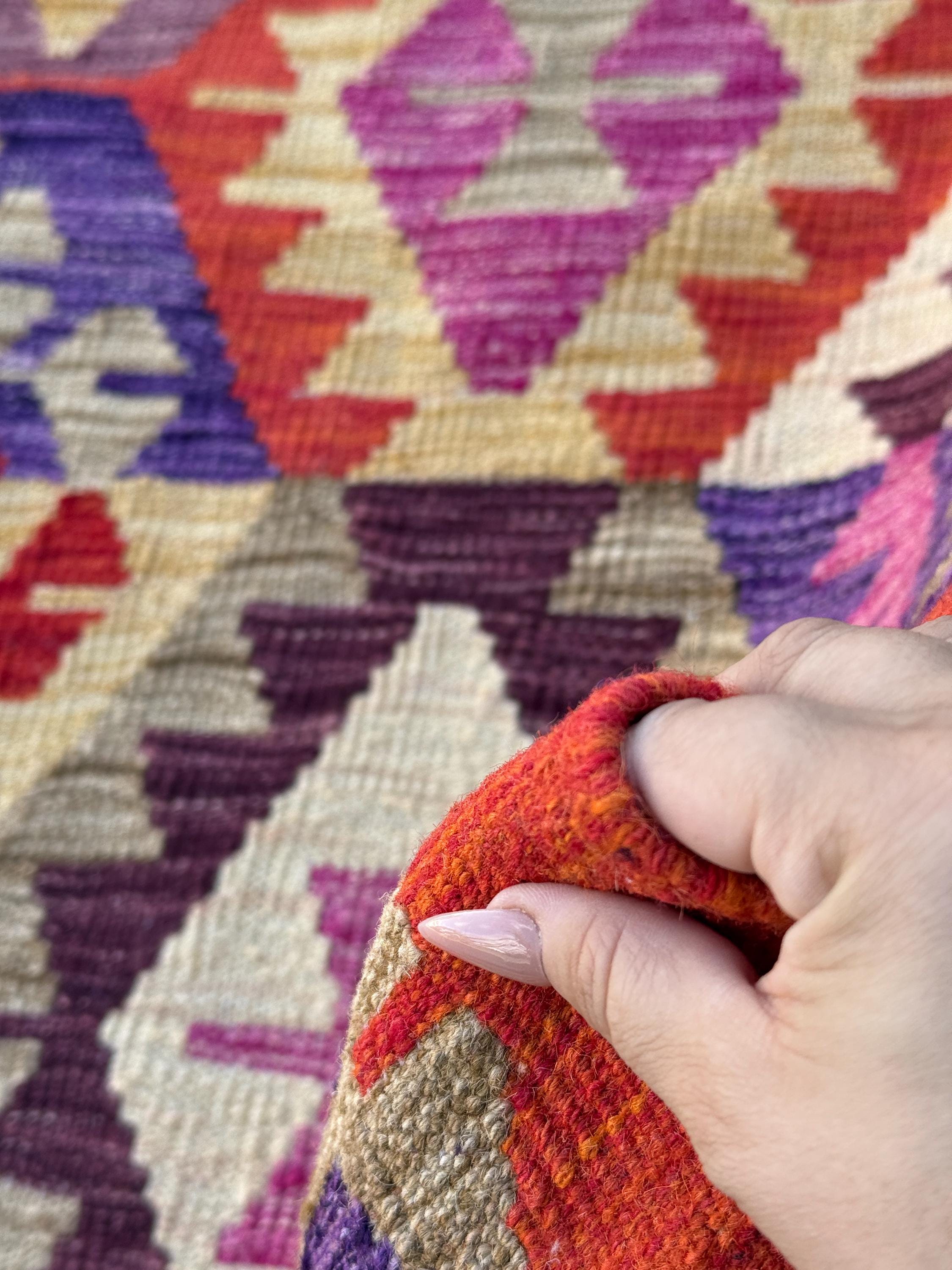 9x12 (274x366) ハンドメイド アフガニスタン キリム ラグ | オレンジ