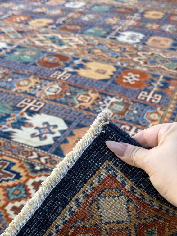 10x14 (304x 424) Handmade Afghan Rug | Terracotta Burnt Orange