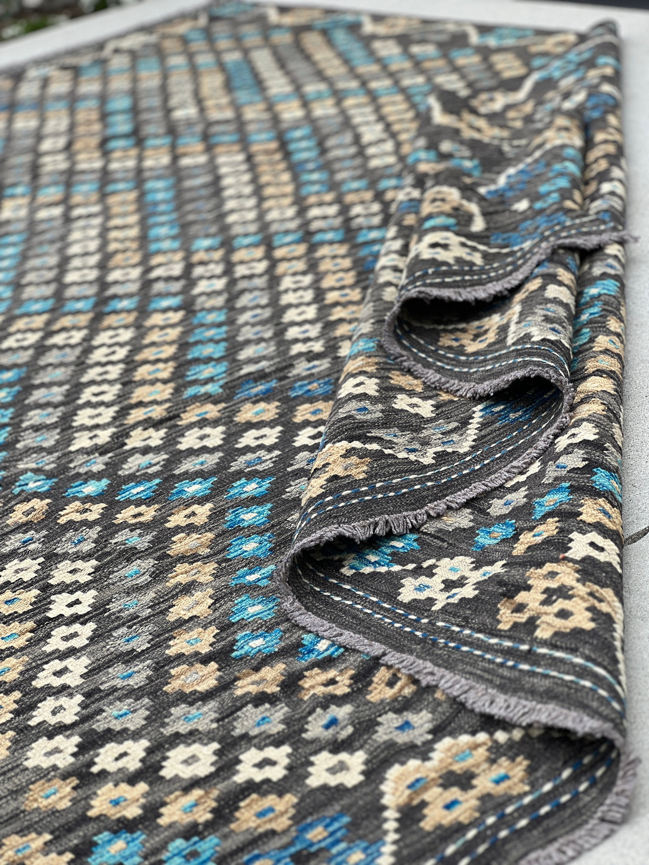 Tapis Kilim Afghan Tissé À La Main N°712 - 252x182cm En 100