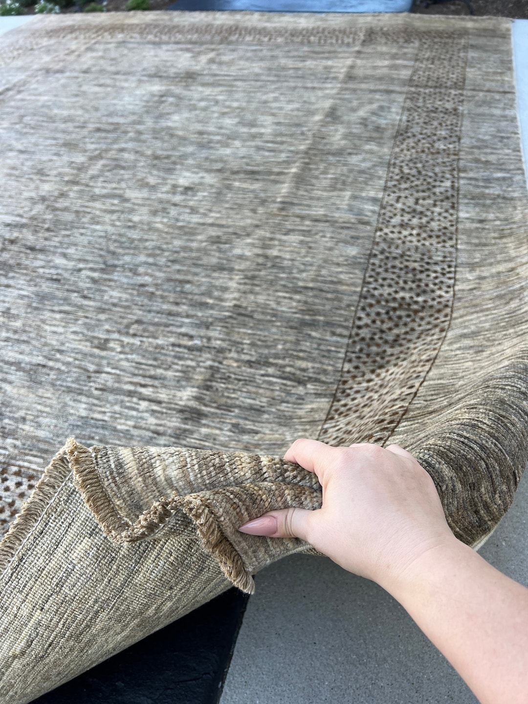 8x10 245x305 Handmade Afghan Rug Neutral Grey Brown Wool Moroccan Hand