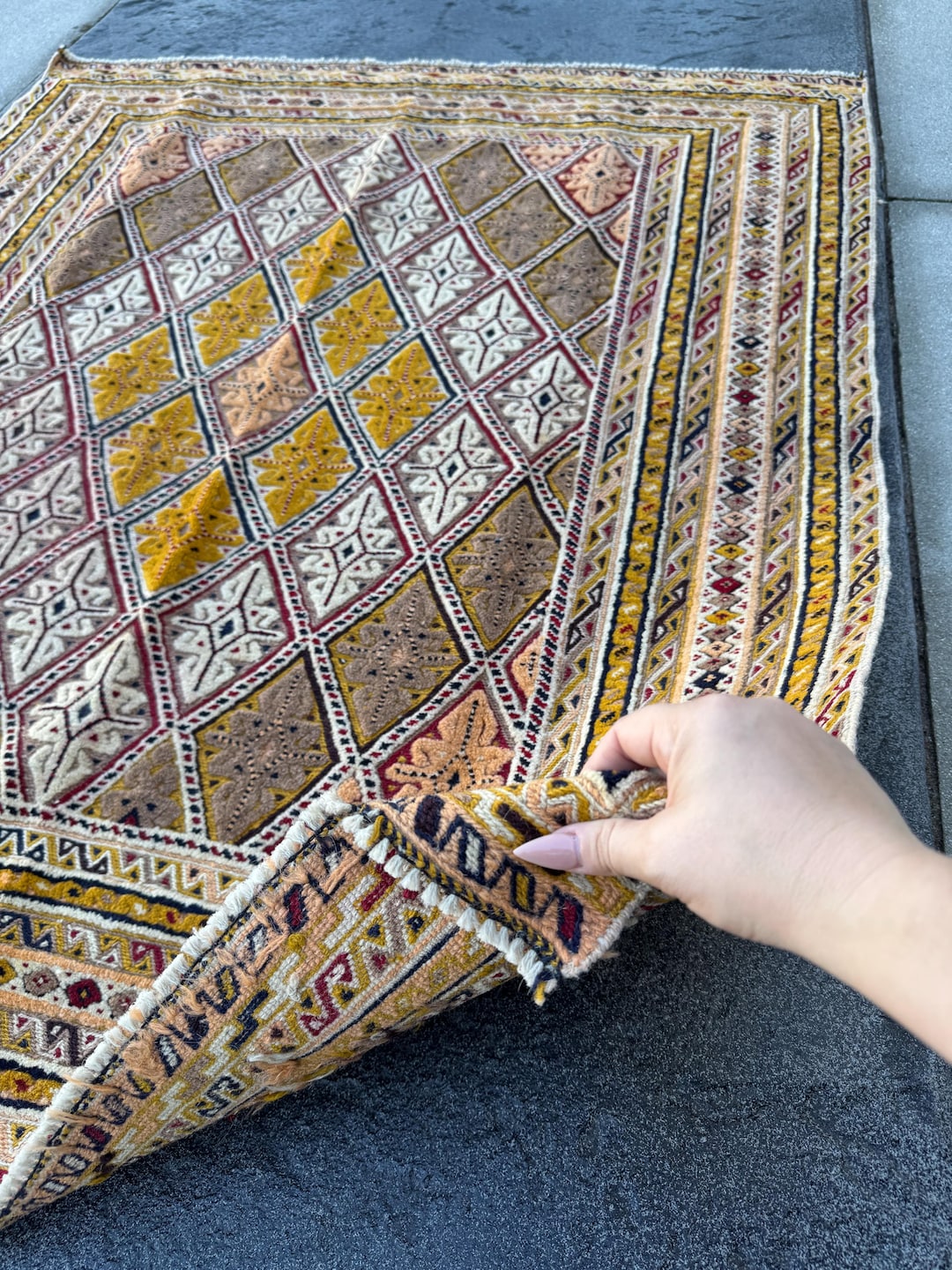 vintage Afghan【アフガンラグ】barjasta マルチカラー vintage Afghan【アフガンラグ】barjasta マルチカラー