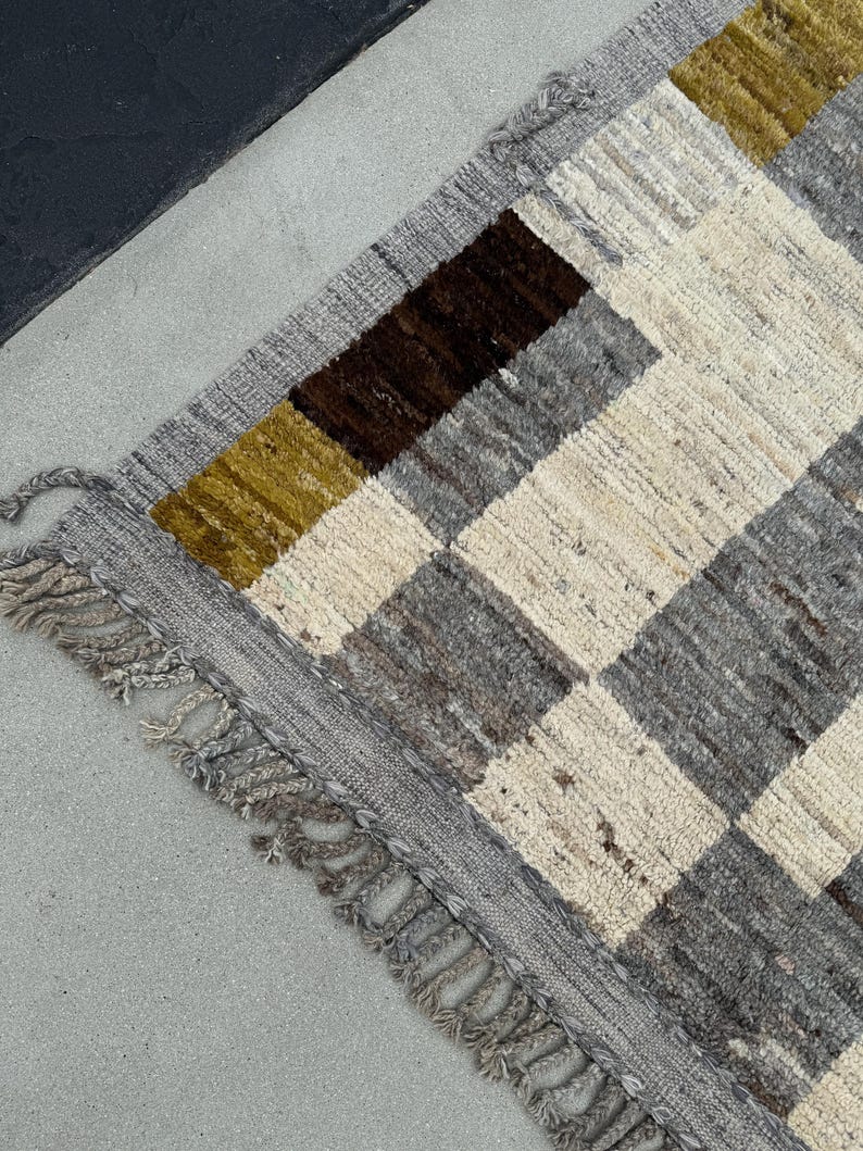 11x15 Handmade Afghan Moroccan Rug Grey Cream Ivory Black Brown Moss