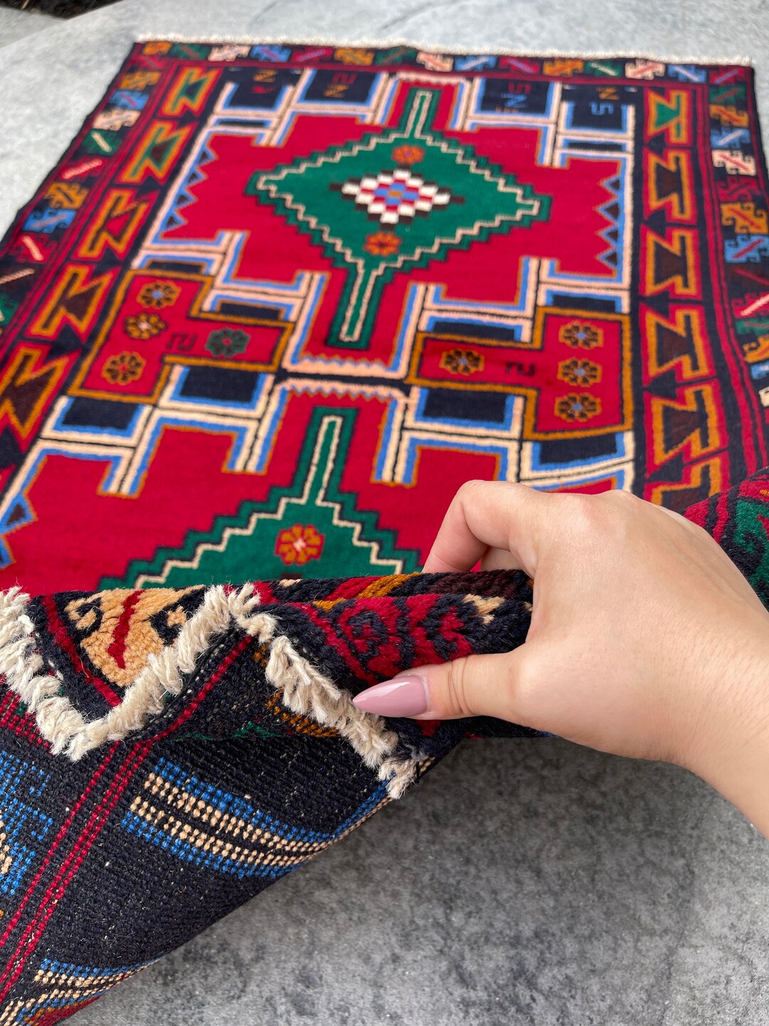 3x5 90x150 Handmade Vintage Afghan War Rug Nomadic Baluch Etsy