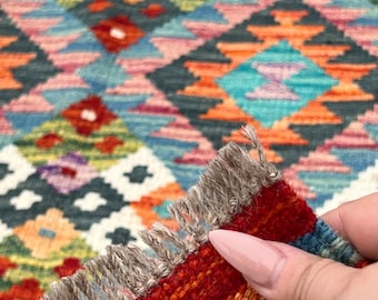 アースカラーのアフガンキリム アースカラーのアフガンキリム キリム(62x92cm)未染色・アフガンラグ