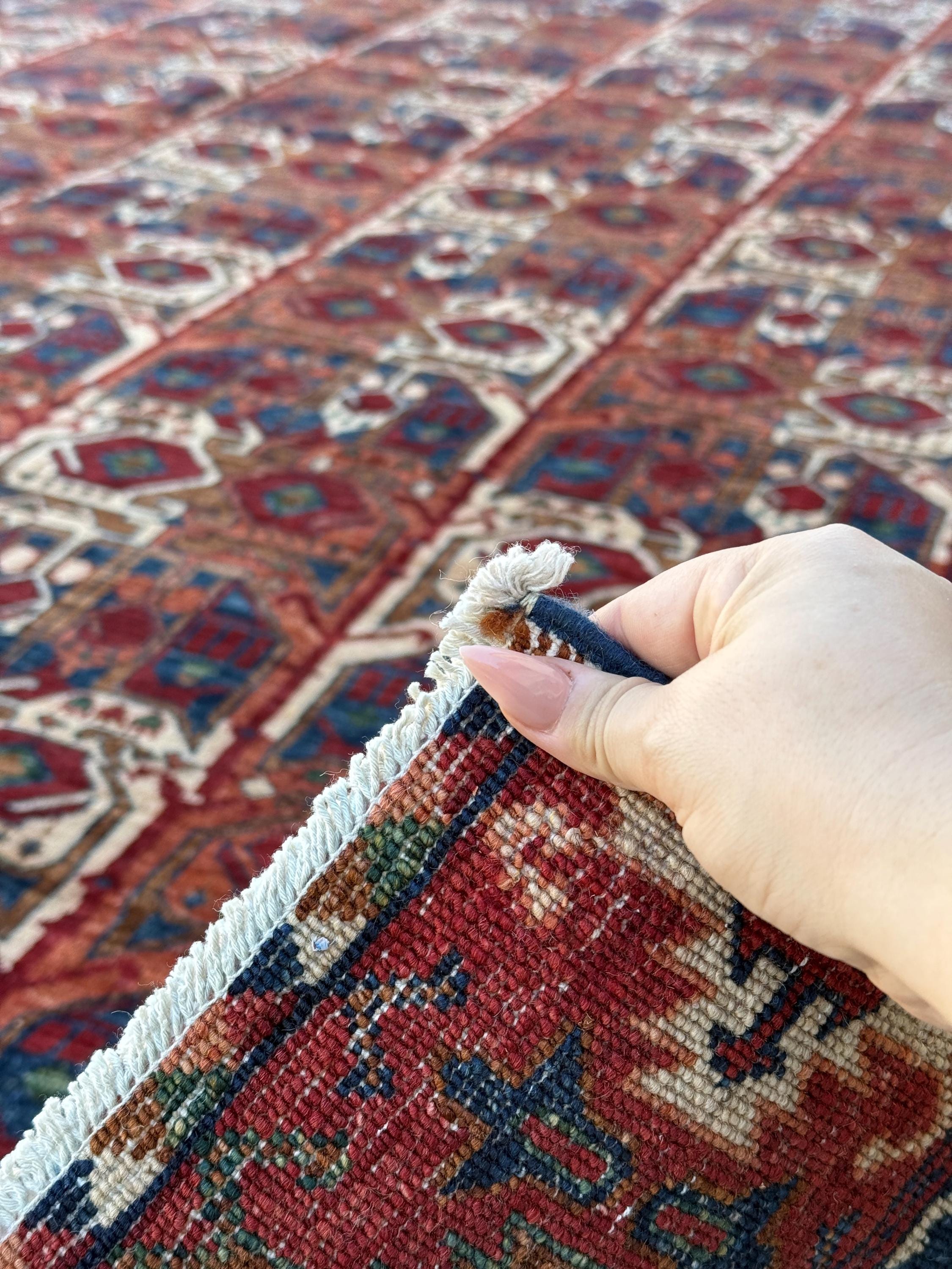 10x13 (312 X 421) Handmade Afghan Rug | Maroon Brick Red Burnt