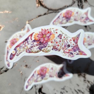 Floral Kitty Sticker | glossy | vinyl