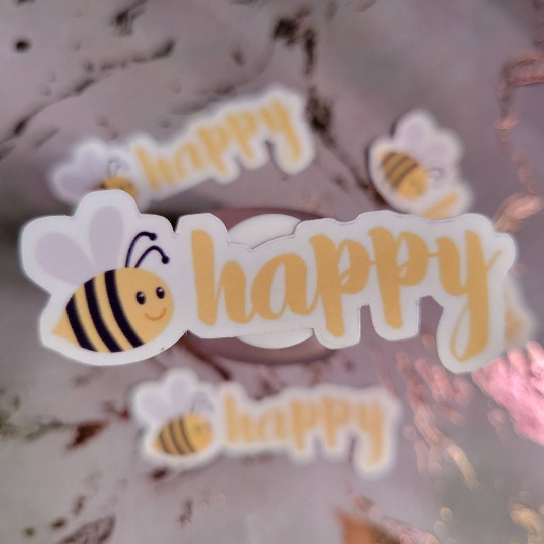 Bee Happy Shell Bee Happy Sticker | Glossy | Vinyl - Etsy