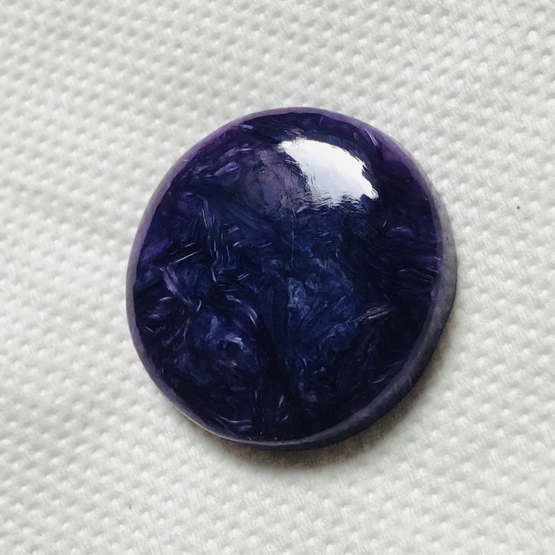 Size-25X25x5.50 MM Natural Charoite Natural Charoite Cabochon Beautiful Designer Gem Stone of Jewellery Making Round Shape 29.50 Crts
