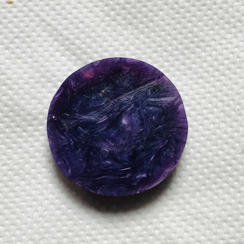 Size-25X25x5.50 MM Natural Charoite Natural Charoite Cabochon Beautiful Designer Gem Stone of Jewellery Making Round Shape 29.50 Crts